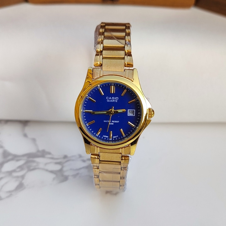ساعت کاسیو زنانه طلایی بند استیل