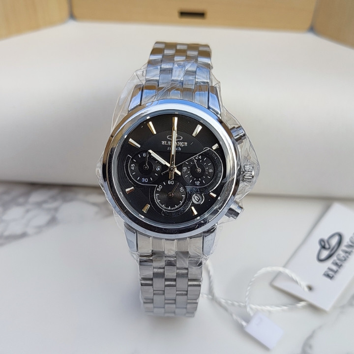 ساعت الگانس سه موتور زنانه نقره ای