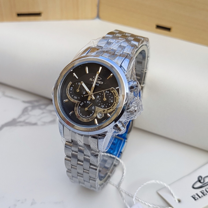 ساعت الگانس زنانه سه موتور نقره ای