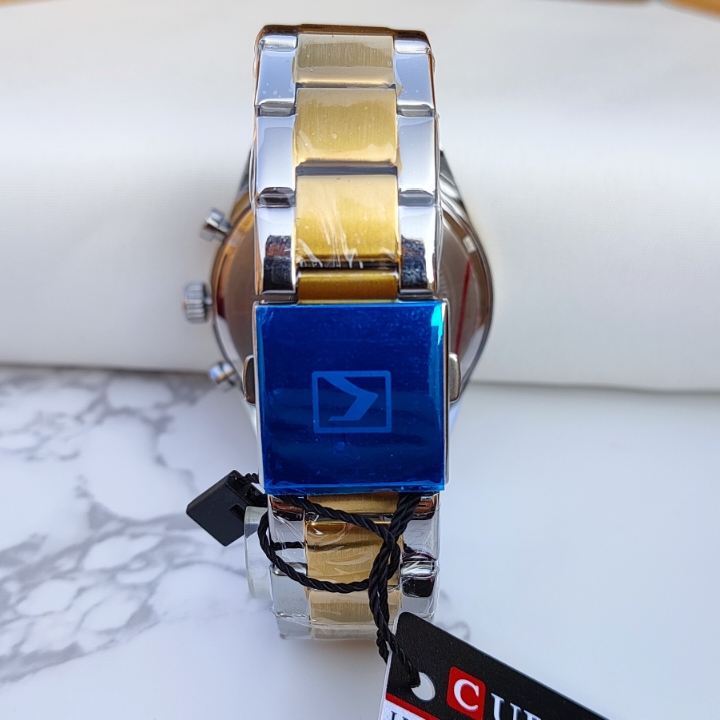 ساعت استیل طلایی نقره ای سه موتوره