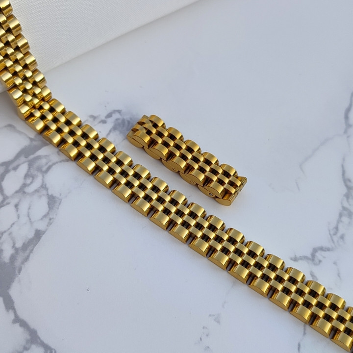 خرید دستبند رولکس طلایی مردانه استیل