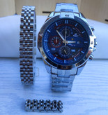 خرید ست ساعت و دستبند مردانه نقره ای استیل