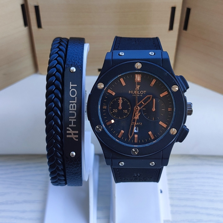 خرید ست دستبند و ساعت مردانه چرمی