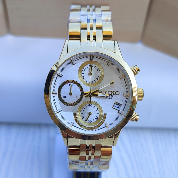 خرید ساعت سیکو طلایی زنانه سه موتور