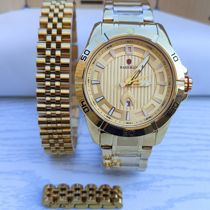 خرید ست ساعت و دستبند مردانه طلایی شیک