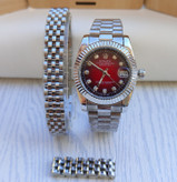 خرید ست ساعت دستبند انگشتر زنانه نقره ای