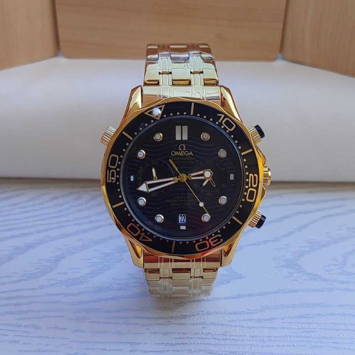 خرید ساعت طلایی سه موتور مردانه استیل اومگا