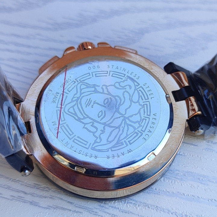 خرید ساعت ورساچ مردانه سه موتور مشکی کرنوگراف