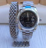 خرید ست ساعت دستبند انگشتر مردانه نقره ای