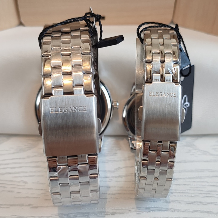 خرید ست ساعت استیل دخترانه پسرانه نقره ای ارزان شیک