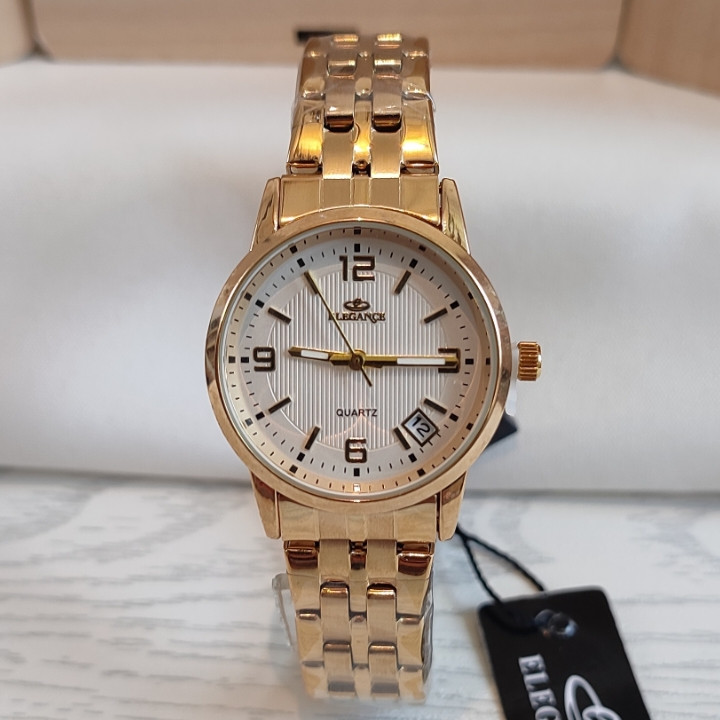 خرید ساعت کادویی زنانه طلایی استیل