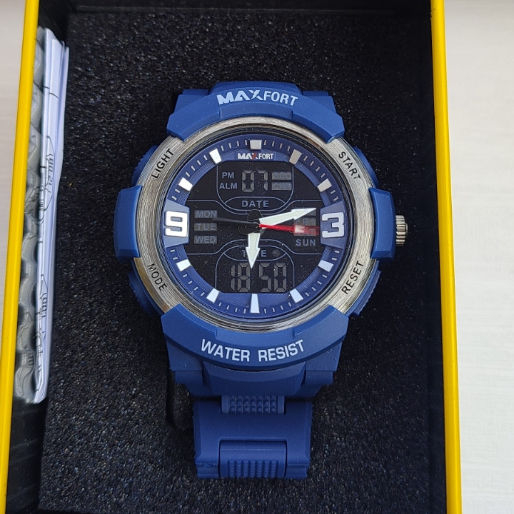 خرید ساعت مردانه دو زمانه ضدآب مکسفورت