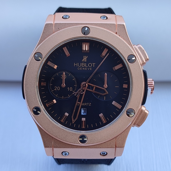 خرید ساعت هابلوت مردانه طرح سه موتور چرمی شیک ارزان