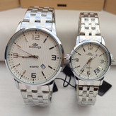 خرید ست ساعت زنانه مردانه استیل نقره ای الگانس