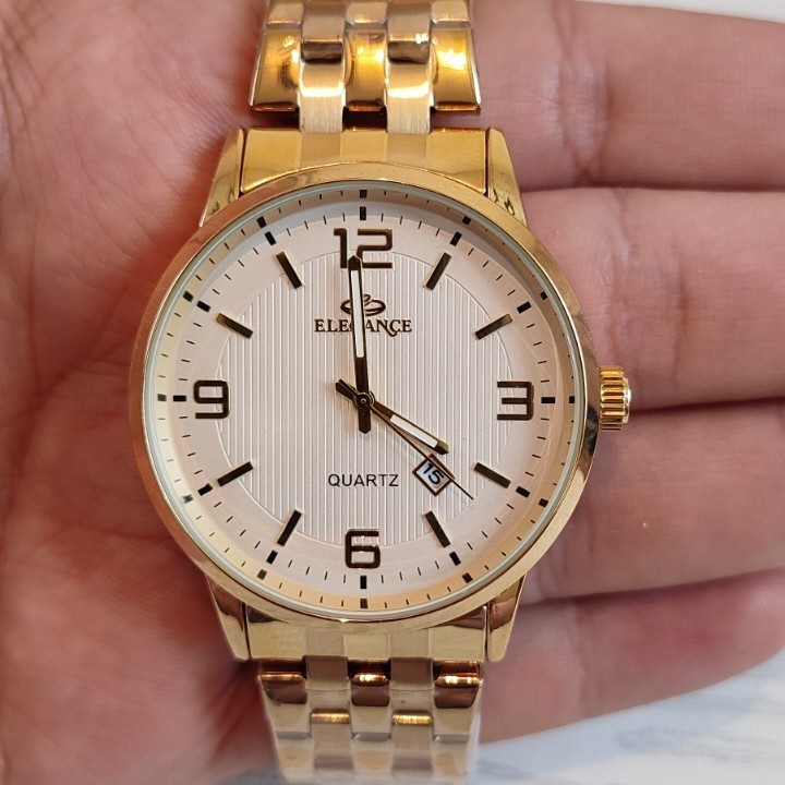 خرید ساعت الگانس طلایی پسرانه استیل