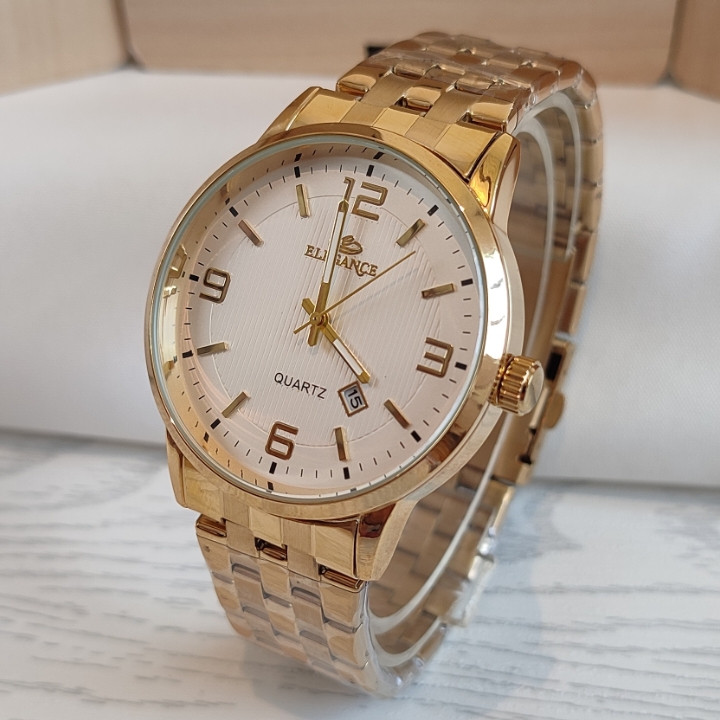 خرید ساعت الگانس مردانه طلایی استیل برای تولد