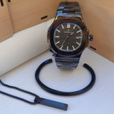 ست ساعت و دستبند مردانه مشکی پسرانه