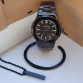 خرید ست ساعت و دستبند مشکی پسرانه استیل