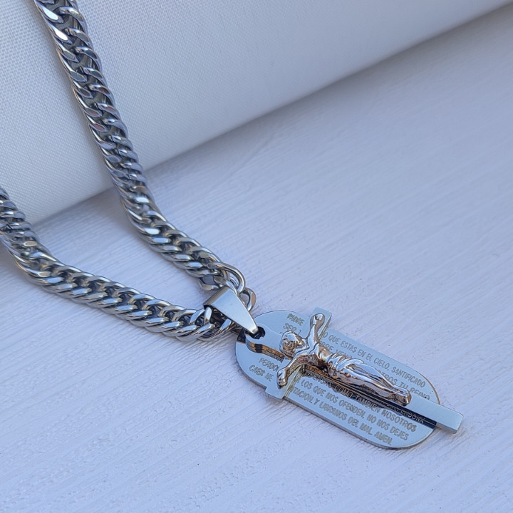 خرید گردنبند دخترانه صلیب رنگ ثابت