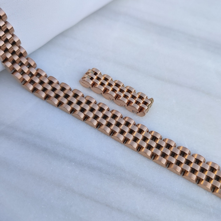 خرید دستبند رزگلد مردانه رولکس استیل رنگ ثابت