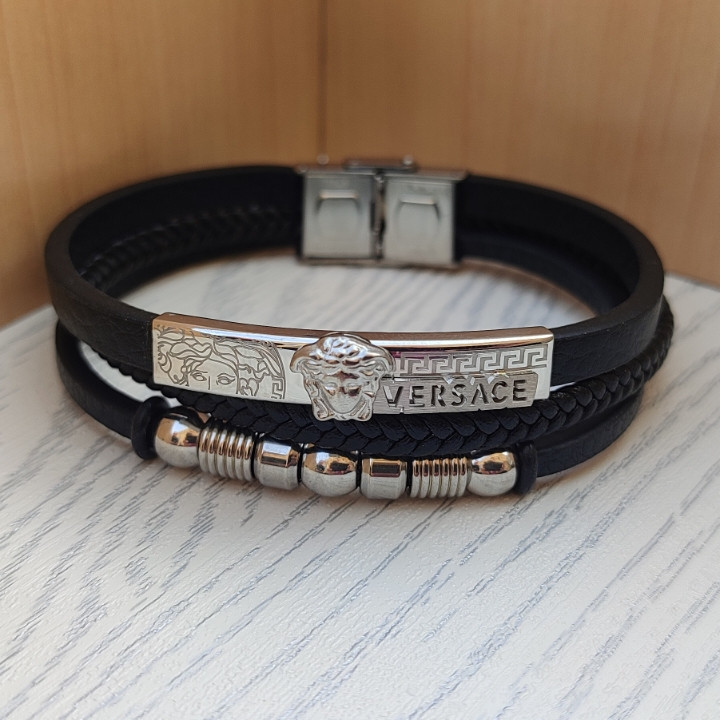 خرید دستبند پسرانه ورساچه چرمی