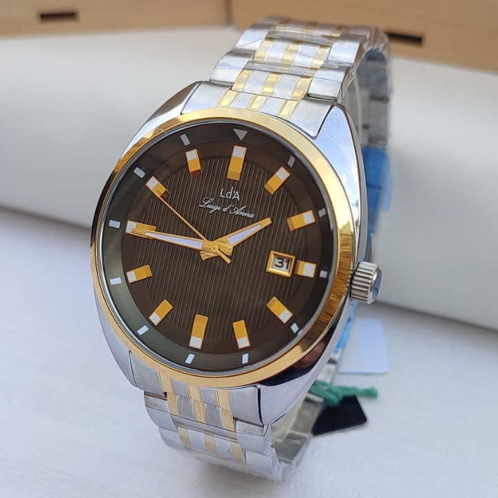 خرید ساعت LdA مردانه گارانتی دار نقره ای طلایی