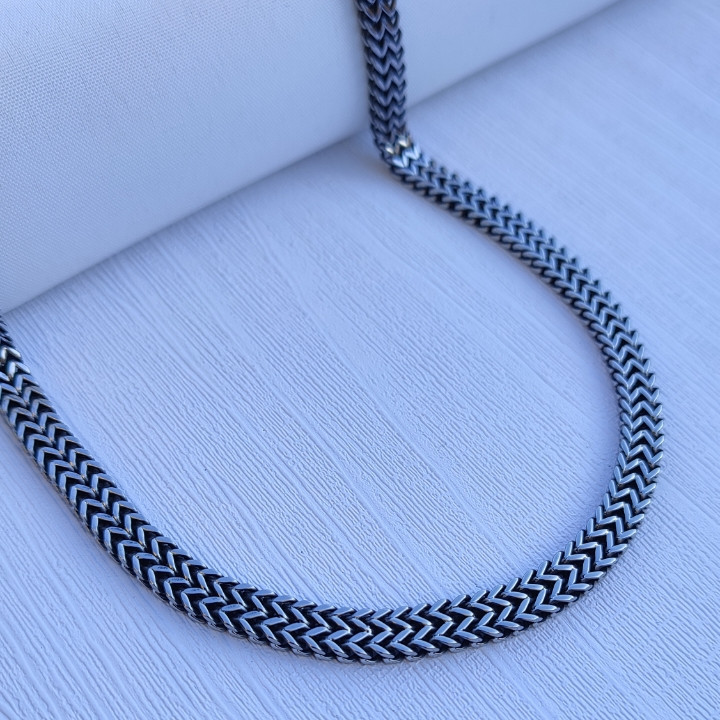 خرید گردنبند سیاه قلم مردانه استیل رنگ ثابت