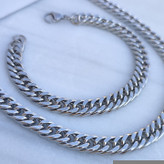 خرید ست زنجیر و دستبند استیل پسرانه رنگ ثابت