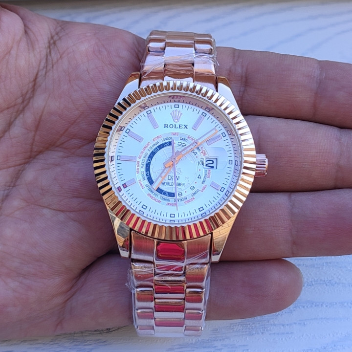 خرید ساعت مردانه رولکس استیل رزگلد