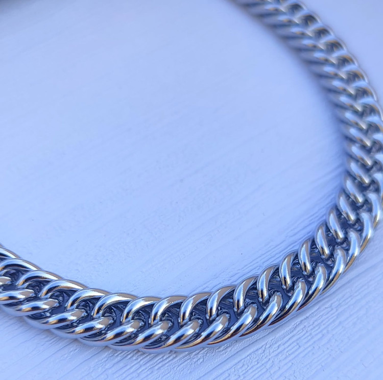 خرید زنجیر نقره ای مردانه رنگ ثابت استیل