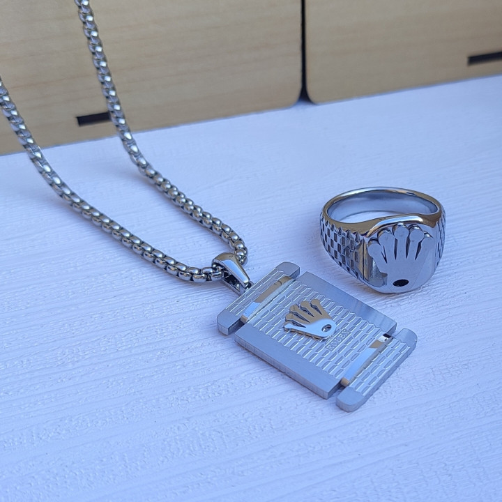 خرید ست گردنبند و انگشتر مردانه شیک