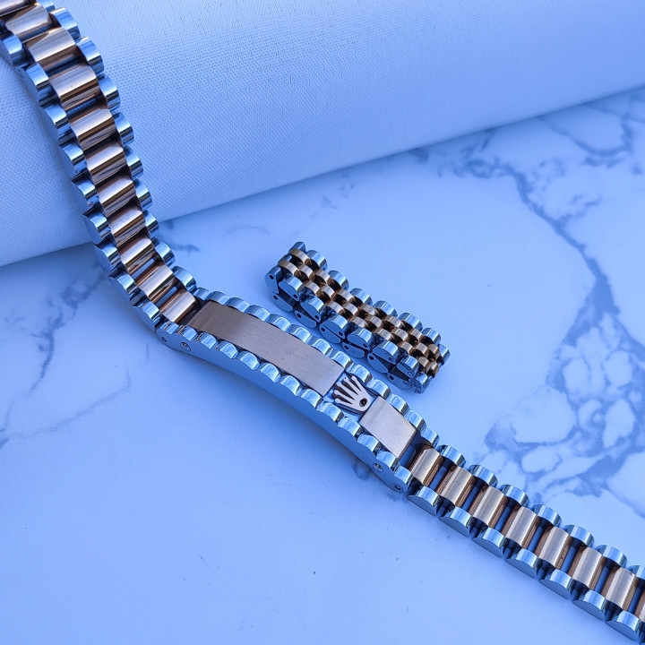 خرید دستبند رولکس مردانه رزگلد نقره ای