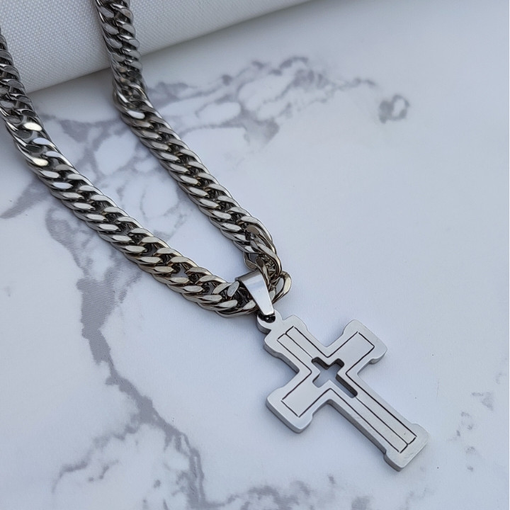 خرید گردنبند صلیب دخترانه نقره ای