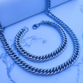 خرید ست گردنبند و دستبند مردانه نقره ی کارتیر رنگ ثابت