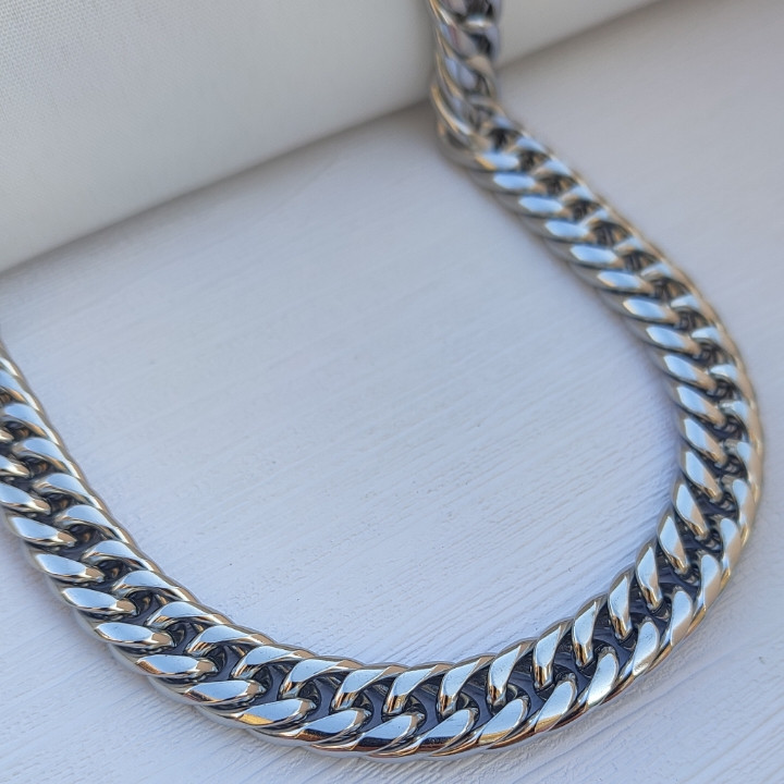 خرید زنجیر نقره ای مردانه استیل رنگ ثابت