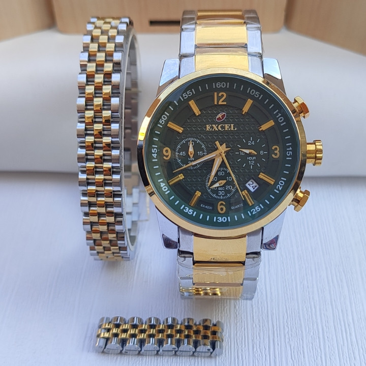 خرید ست ساعت دستبند انگشتر مردانه شیک رنگ ثابت