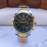 خرید ساعت مردانه سه موتور طلایی نقره ای استیل