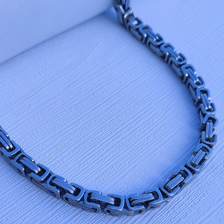 خرید زنجیر بیزانس مردانه نقره ای استیل رنگ ثابت