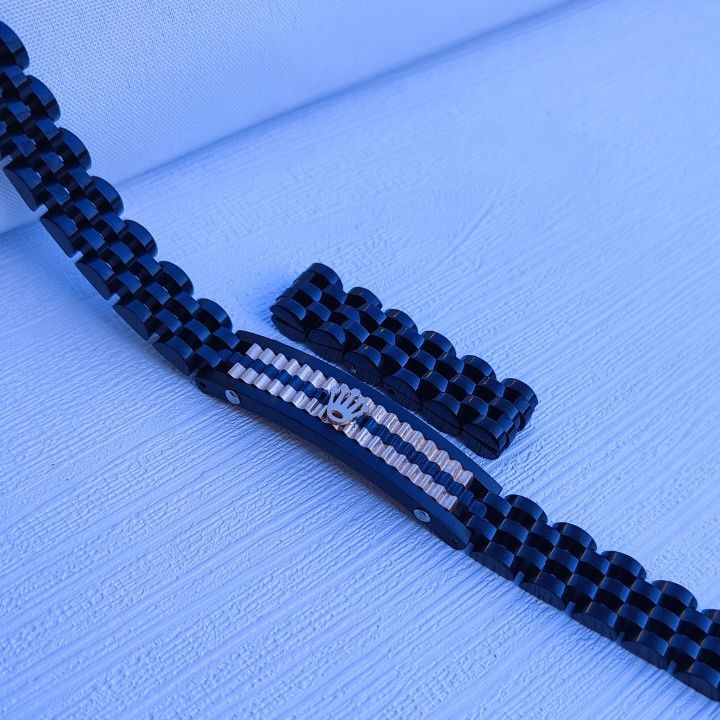 خرید دستبند مشکی مردانه استیل رنگ ثابت