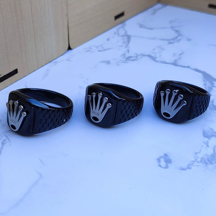 خرید انگشتر مردانه مشکی استیل رنگ ثابت