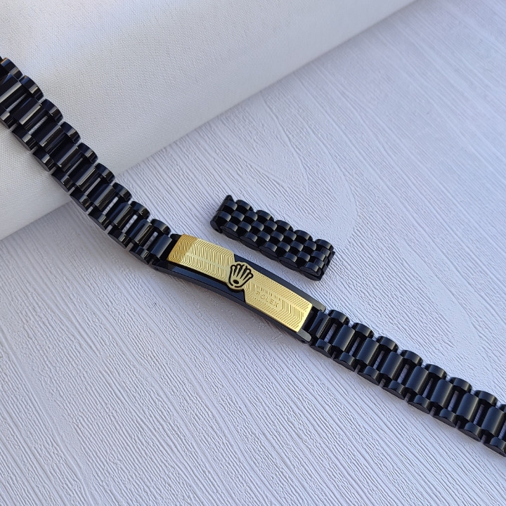 خرید دستبند مردانه مشکی رنگ ثابت رولکس