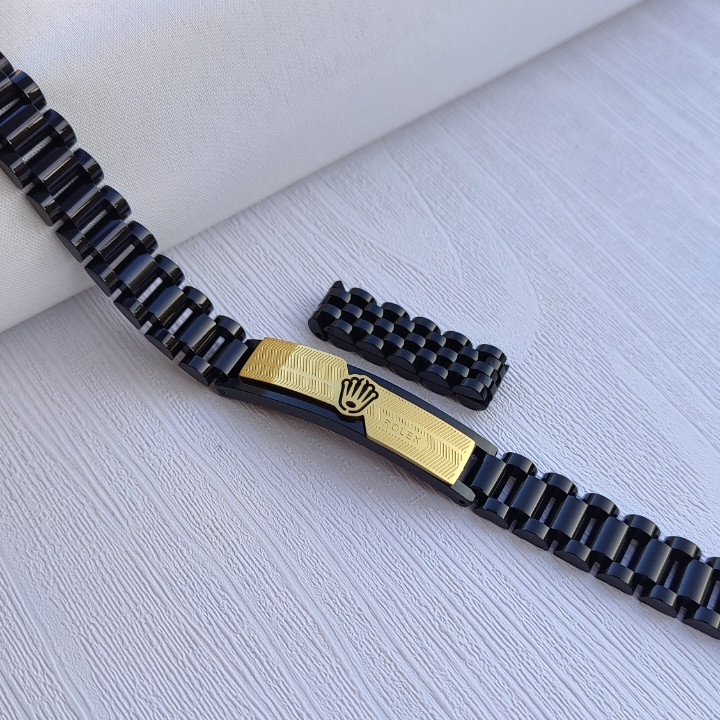 خرید دستبند مشکی مردانه استیل رنگ ثابت