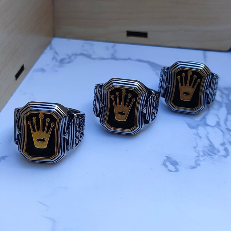 خرید انگشتر نقره ای مردانه رولکس استیل رنگ ثابت