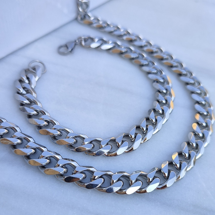 گردنبند و دستبند مردانه استیل رنگ ثابت