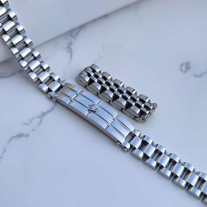 خرید دستبند نقره ای مردانه رولکس استیل رنگ ثابت