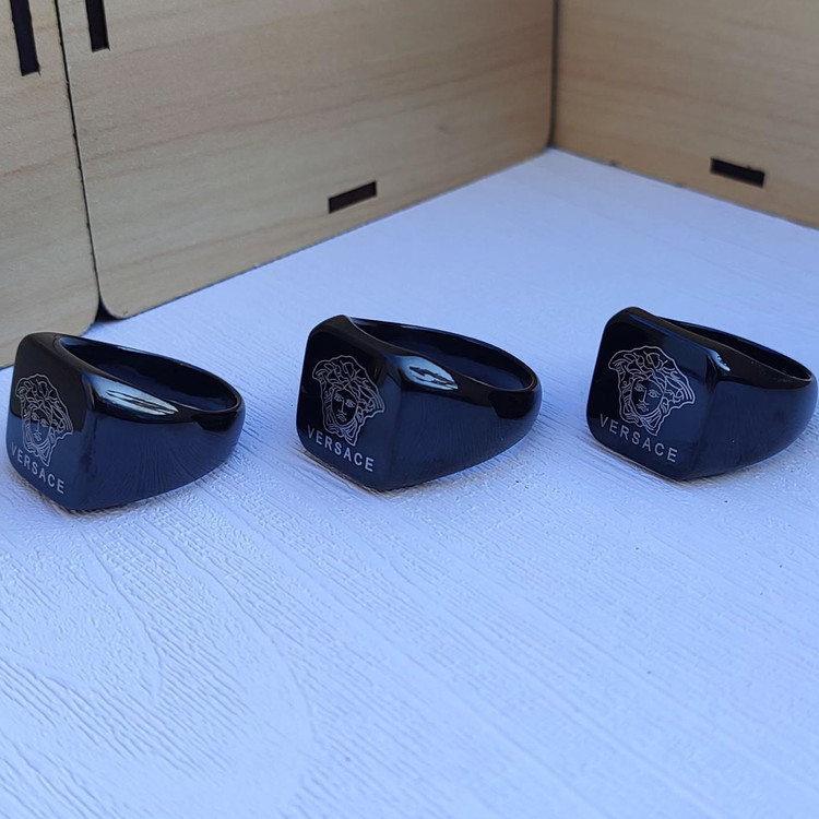 خرید انگشتر مردانه مشکی شیک رنگ ثابت