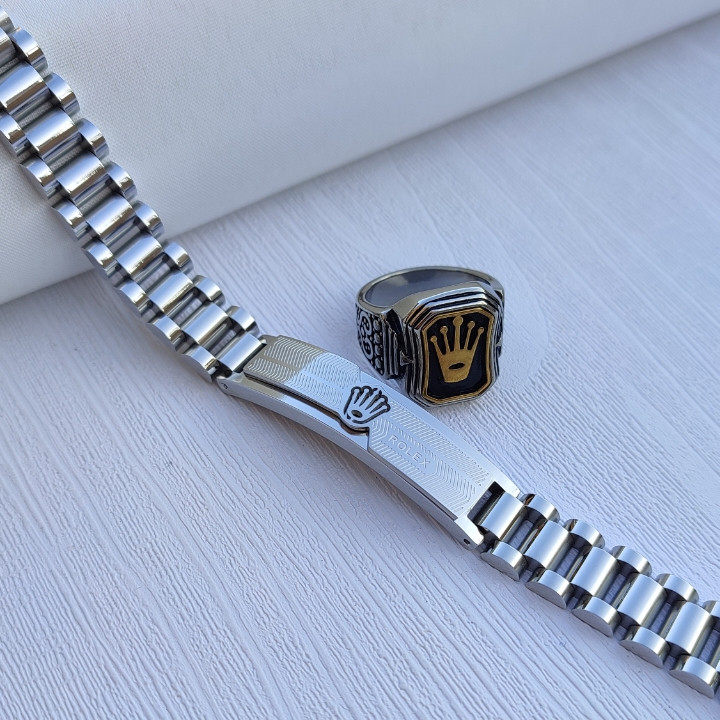 خرید دستبند مردانه شیک استیل رنگ ثابت