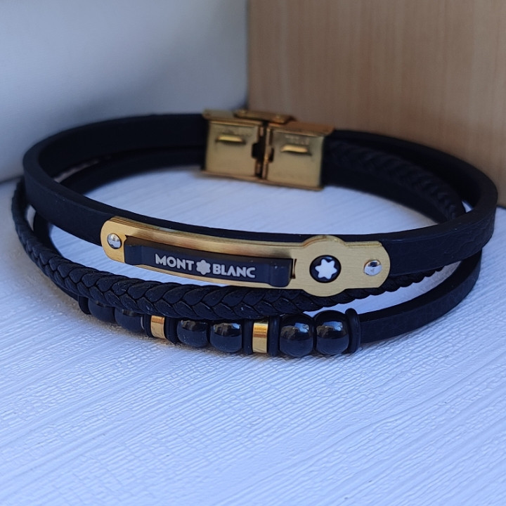 خرید دستبند چرمی پسرانه مون بلان چرمی