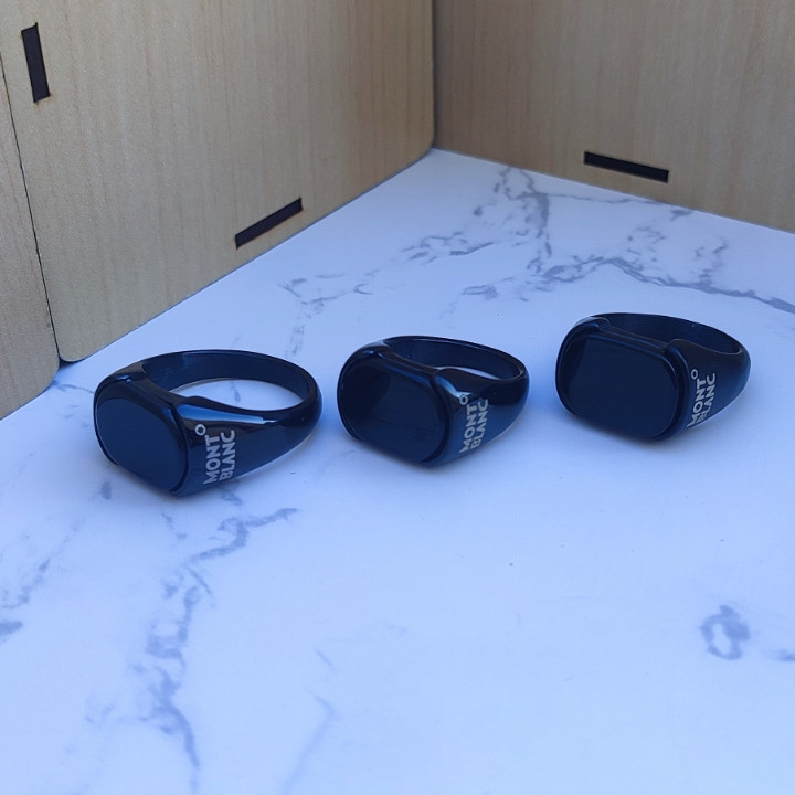 خرید انگشتر مونتبلانک مردانه مشکی نگین دار