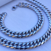 خرید زنجیر نقره ای مردانه پهن رنگ ثابت